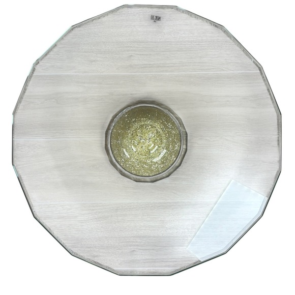 Oleg Cassini Crystal Yellow Diamond Footed Cake Stand Serving Platter 13" - Picture 5 of 11